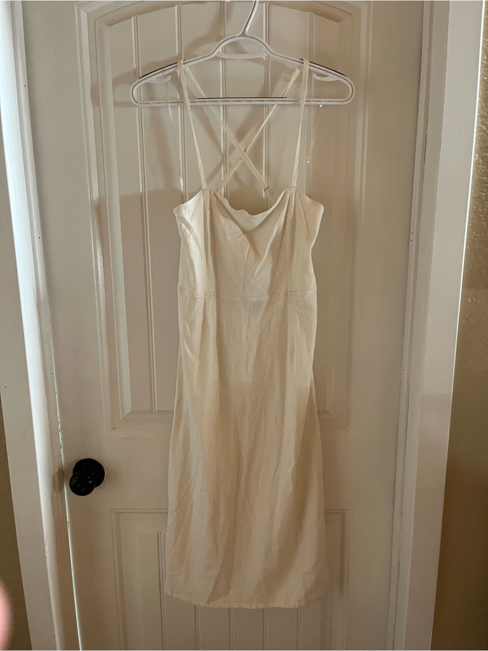 Cream Spaghetti Strap Slip Dress